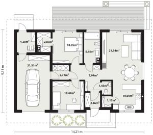 Gaja 4 drewniana - Rzut parteru