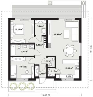 Galia 3 drewniana - Rzut parteru