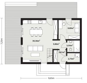 Helen 2 drewniana - Rzut parteru (odbicie lustrzane)